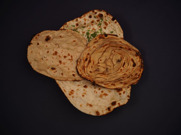 Freshly baked naan bread